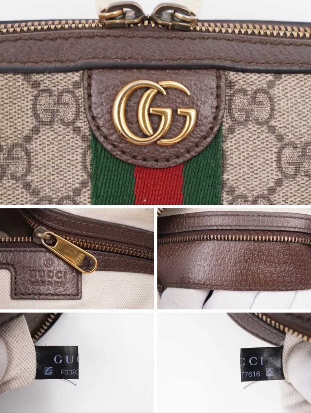 CE04 💗 GUCCI GG Supreme Monogram Web Ophidia Wristlet Shoulder Bag